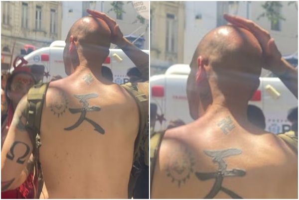 homem tatuagens nazistas